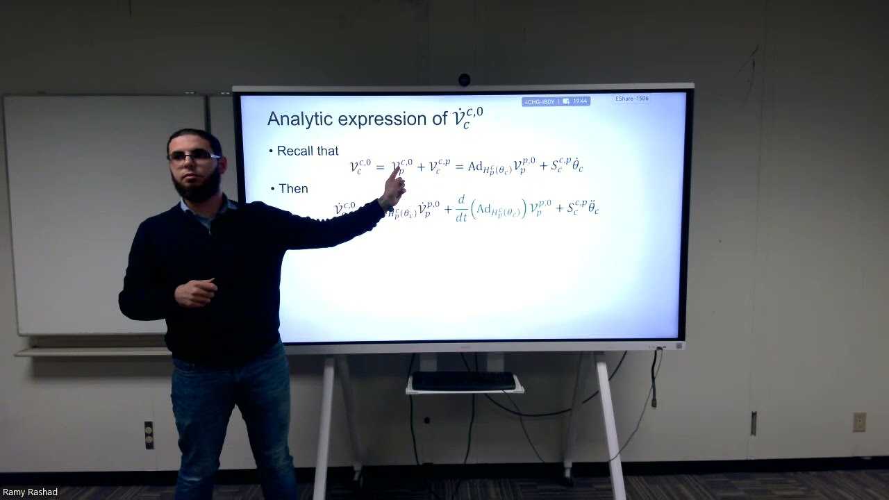 SCE 594 Lecture 14: Dynamics of Fixed-based Manipulators II