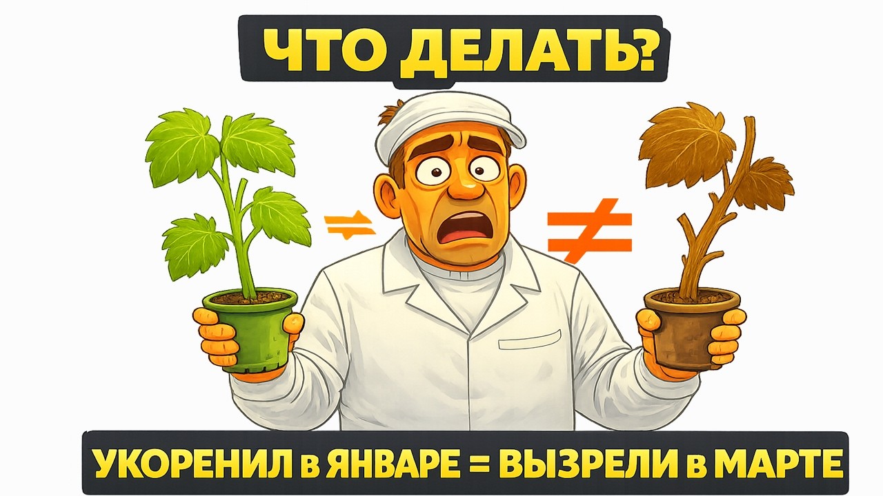 🍇 Что теперь делать! Слишком рано укоренил черенки винограда. Вегетирующие саженцы вызрели в марте.