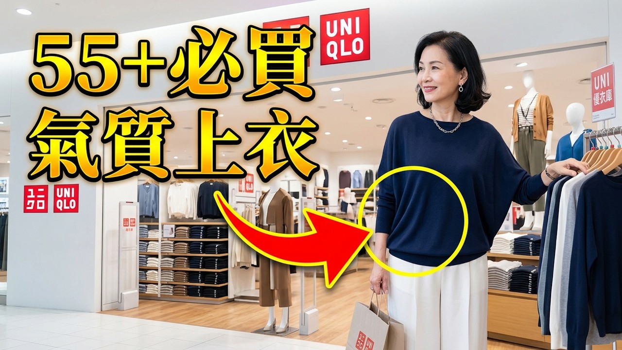 女人過了55歲，逛UNIQLO買什麼上衣最顯氣質？避開這3款「顯老」基礎T恤，選這5種「垂墜感」單品就對了！UNIQLO怎麼穿不顯廉價！#uniqlo #時尚穿搭 #穿搭技巧 #60歲穿搭