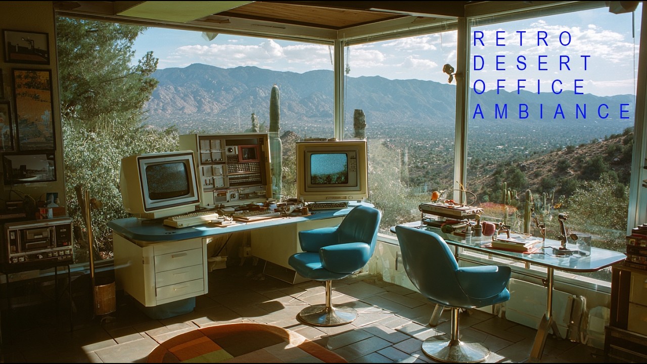 Retro Computer Lab in the Mountains 🌄 | 2 Hour Ambient Study & Focus Music | Vintage Tech Atmosphere