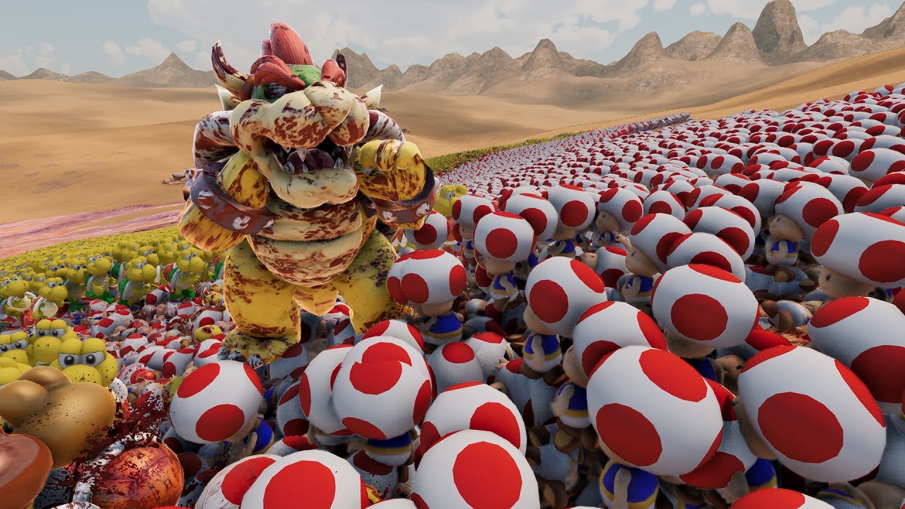 25000 Toads vs 20000 Koopa Troopa & Bowser Army - UEBS2 Ultimate Epic Battle Simulator 2
