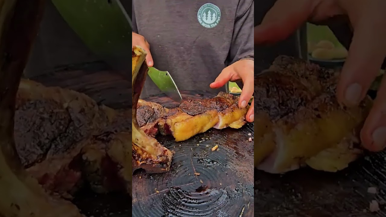 Epic T-Bone Steak + Bagels Cooked in the Wild  🥩🔥 | ASMR Cooking Outdoors
