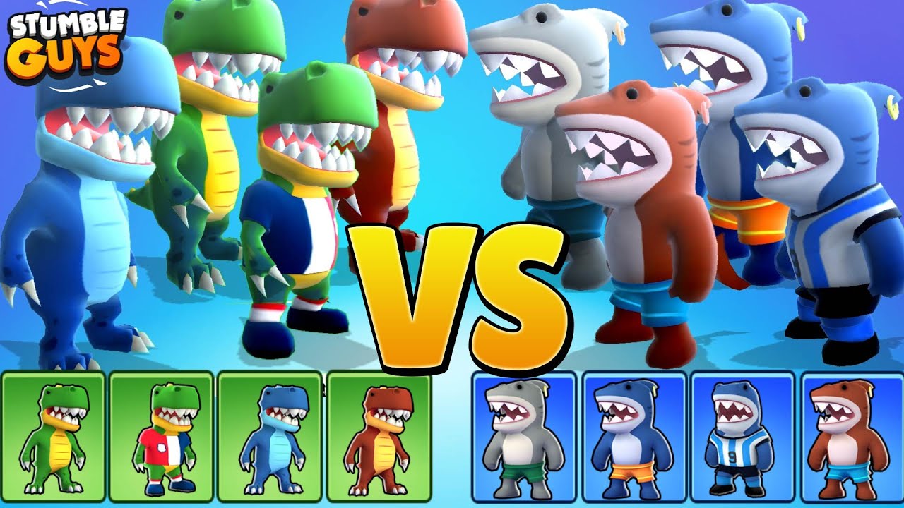DINOSAUR vs SHARK SKINS 0.47 🔥 Stumble Guys Tournament