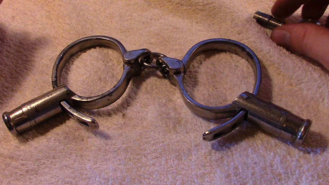 Stotz Handschellen langes Schloss Handcuffs Menottes Germany WK2 Kajdanki Pouta Manette Handfesseln