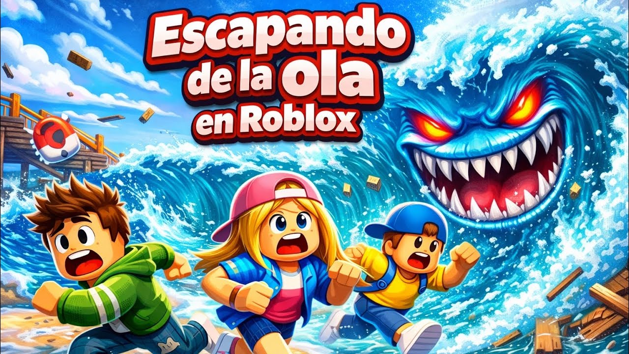 Omg 😱 roblox 😎 Escapa de las olas