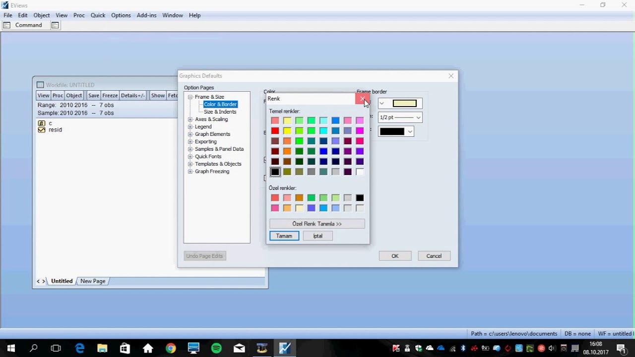 eviews uygulamalı ekonometrik modeller ders1