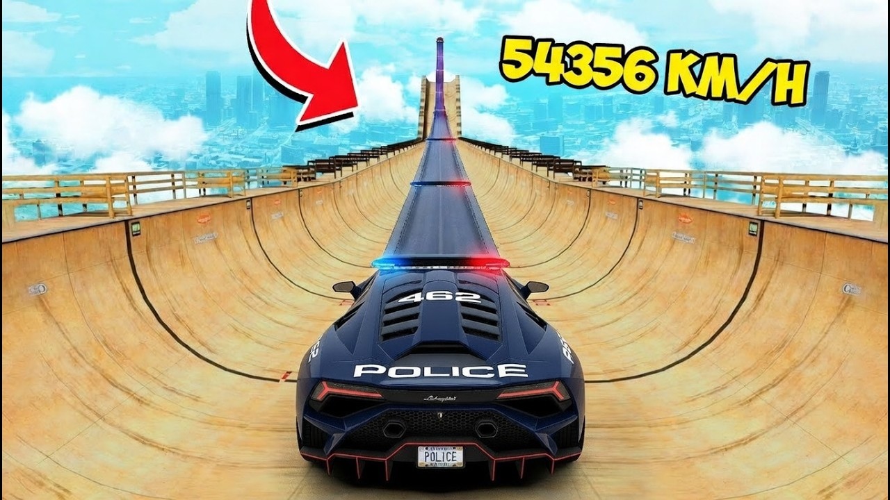 СПУСК БЕЗ ТОРМОЗОВ ПО МЕГА ТРАМПЛИНУ В ГТА 5 - ЭКСПЕРИМЕНТ В GTA 5