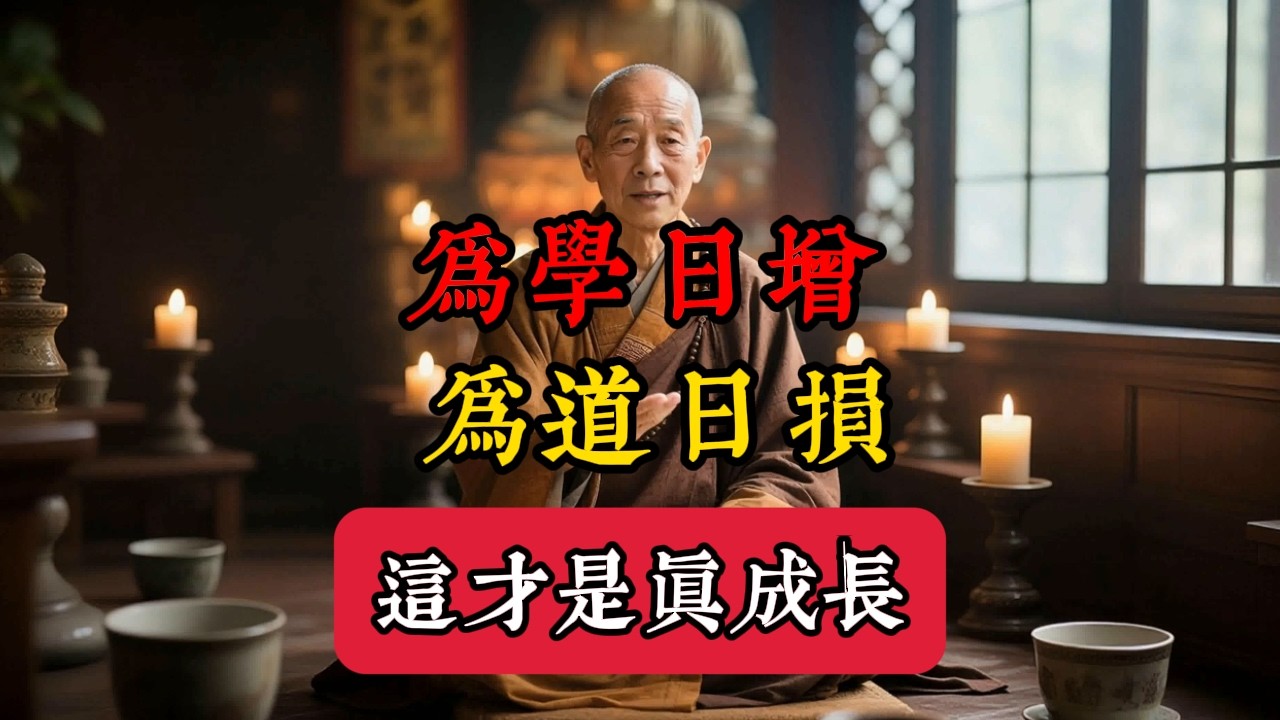 你以為在成長？其實是在囤積！揭秘「學而不擦」的恐怖陷阱！#佛學智慧 #因果故事 #心靈成長 #為學日增為道日損 #智慧人生 #放下執念 #心理療癒 #焦慮自救 #認知升級 #極簡生活 #呼吸冥想