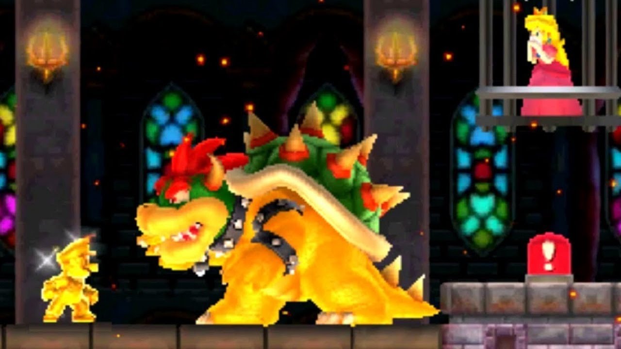 New Super Mario Bros 2 - All Bosses with Gold Mario
