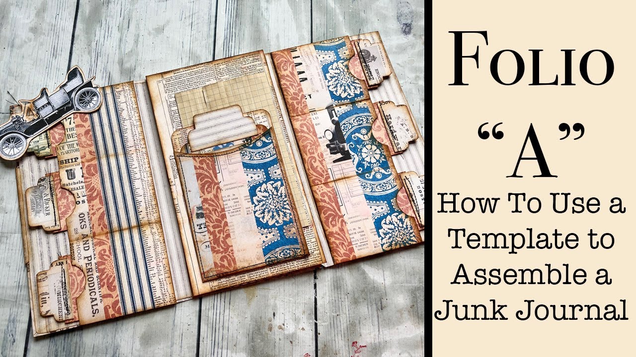 Folio A: Assembling Junk Journal Folio Using a Template, Junk Journal Tutorial, Pink Monarch Prints