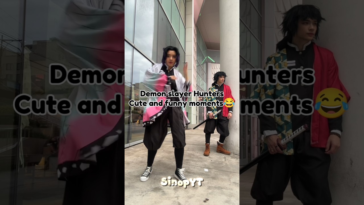 Demon Slayer Hunters&lrm;Cute and funny moments😂#song #demonslayer #cosplay #knycosplay #anime