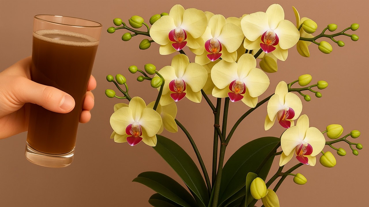 Pour 1 Cup per week! Orchids create new roots and flowers immediately