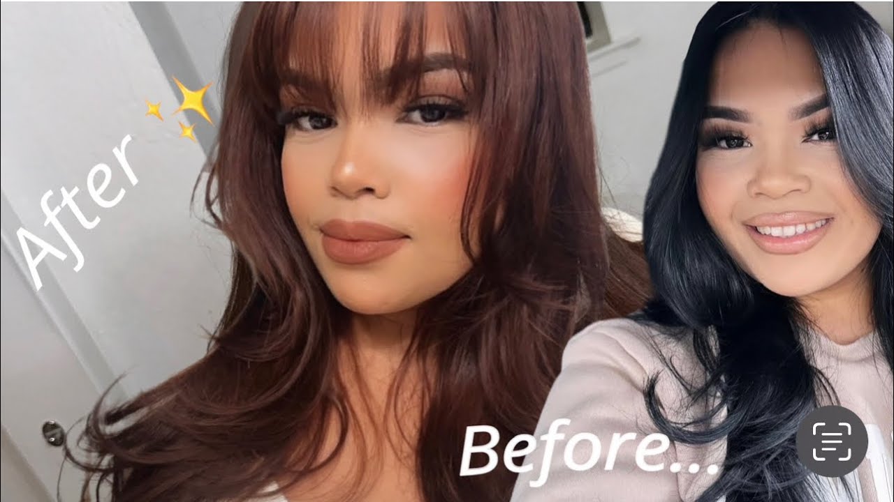 DYING MY HAIR FROM JET BLACK TO CHOCOLATE BROWN HAIR | HUGE HAIR TRANSFORMATION 2024