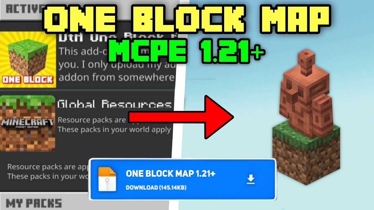 One Block Minecraft PE 1.21.124+ || one block minecraft download android 1.21