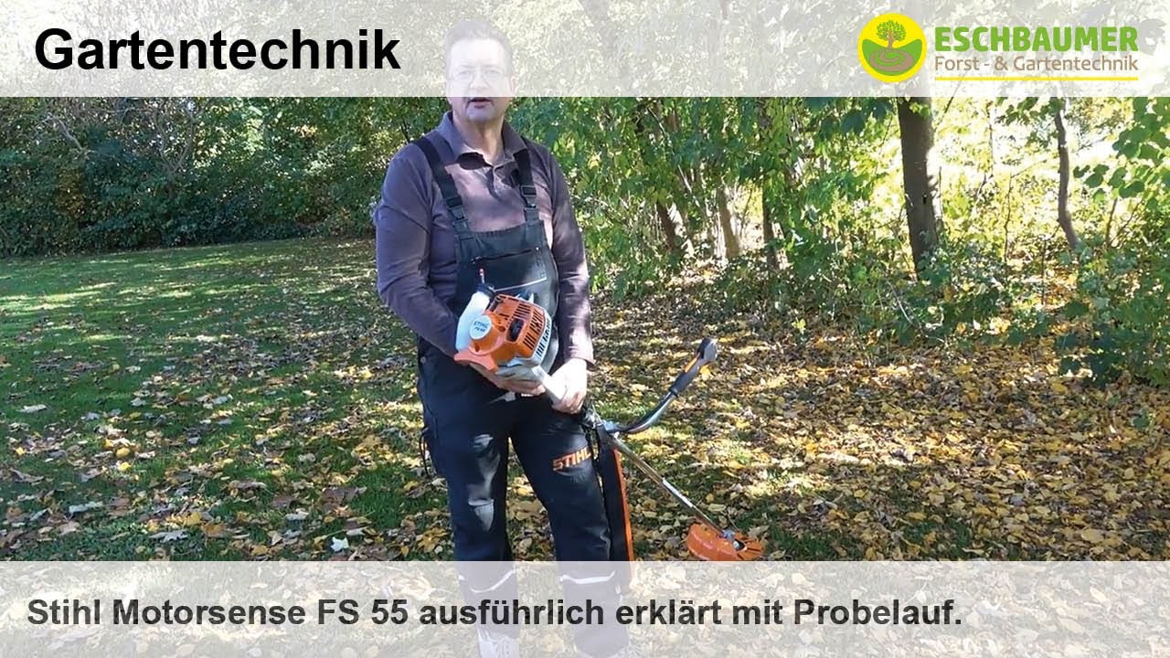 Stihl Motorsense FS 55 ausführlich erklärt mit Probelauf