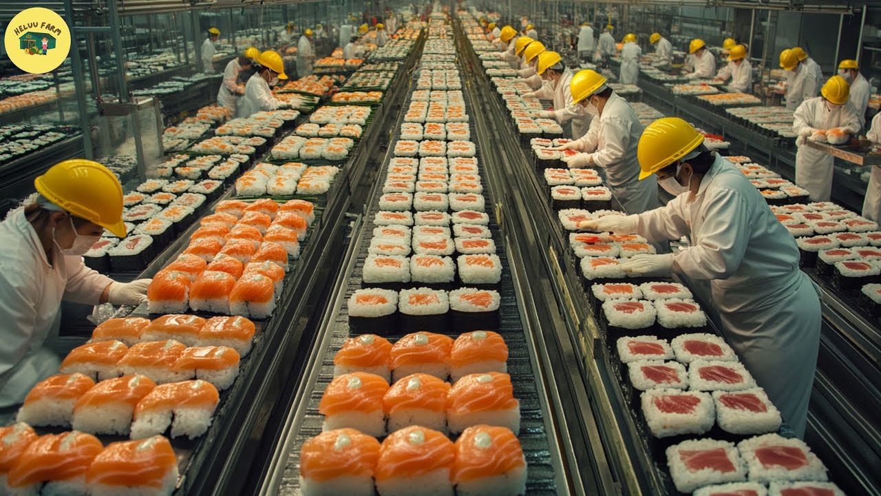 How Millions of Sushi Rolls Are Made in a Factory | Sushi Rolls Factory Process