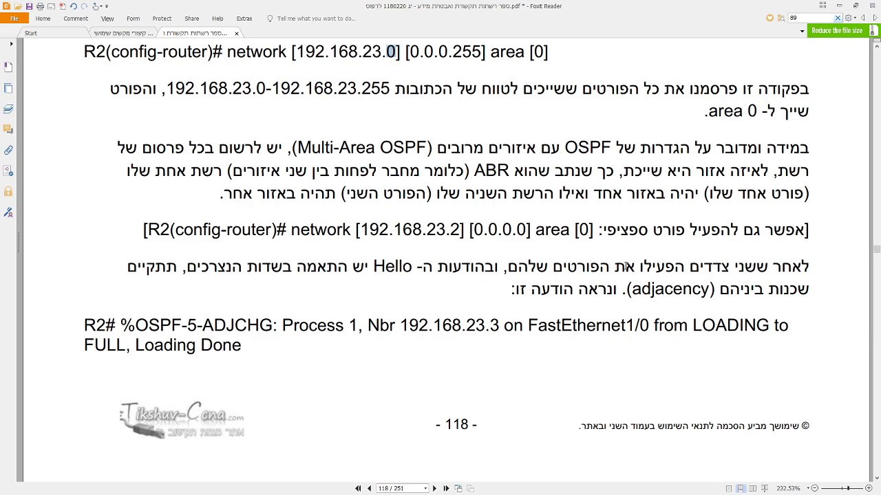 ניתוב דינאמי OSPF תכונות, הגדרות