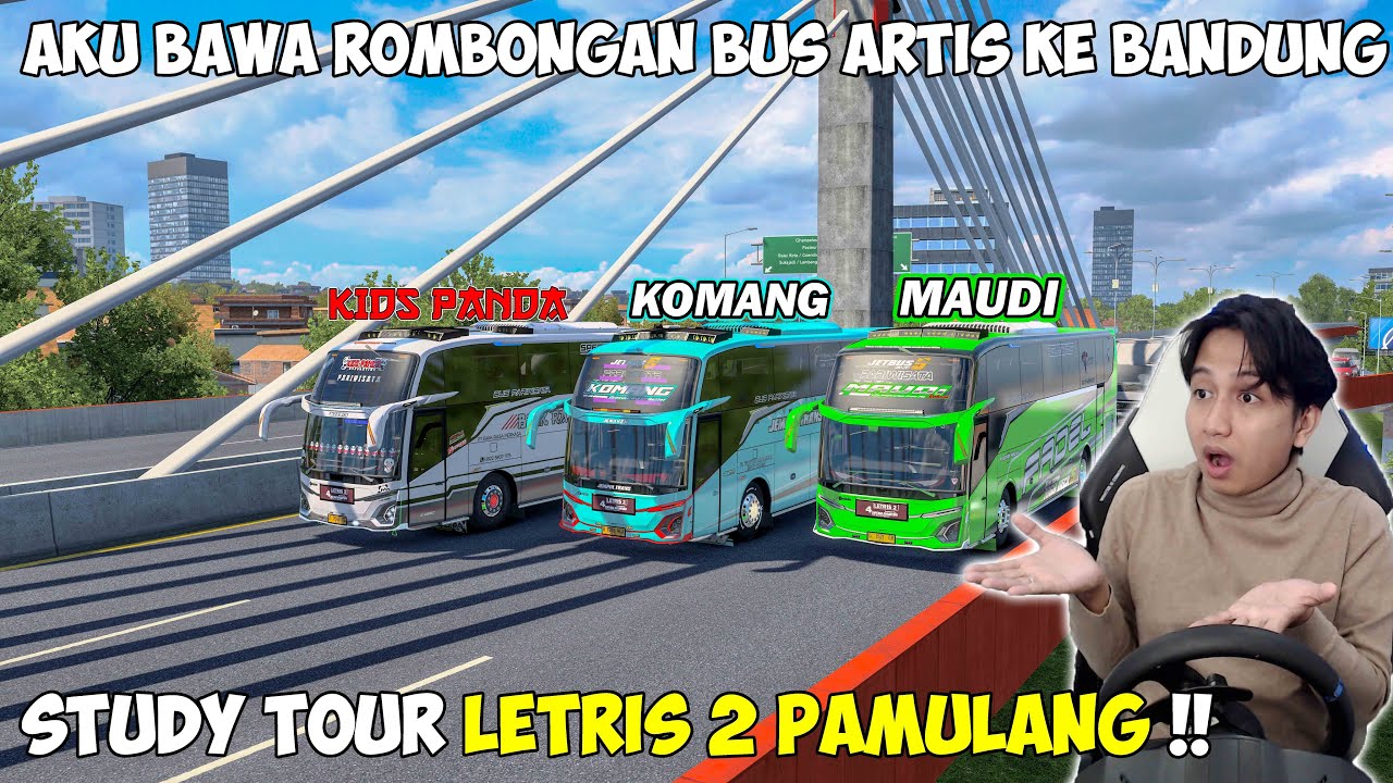 AKU BAWA ROMBONGAN BUS ARTIS YANG BAWA STUDY TOUR LETRIS 2 PAMULANG KE BANDUNG !!