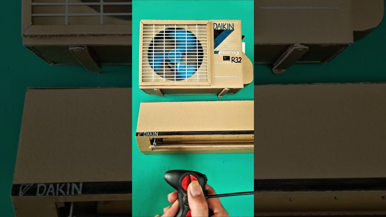 An air conditioner made from cardboard is an interesting toy.