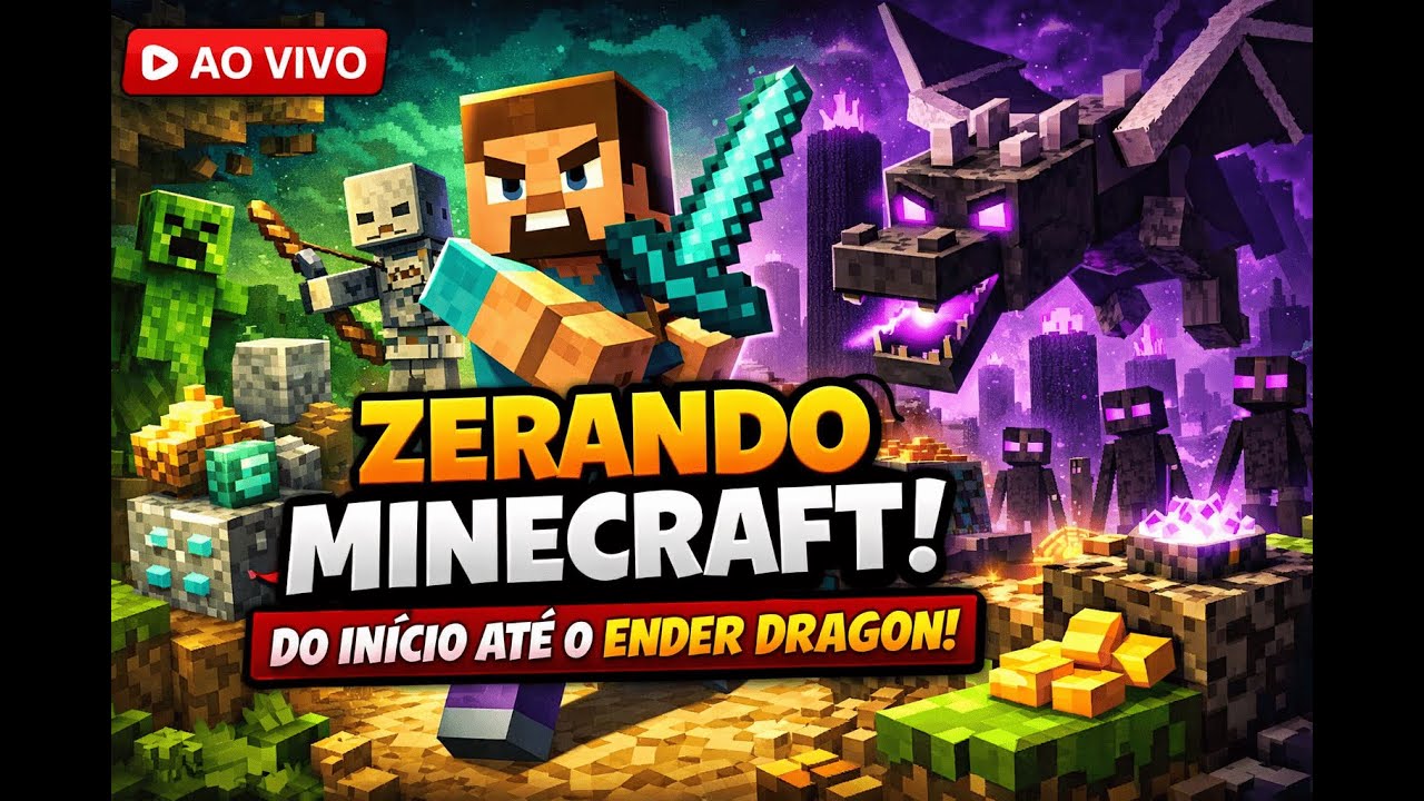 🔴 DESAFIO AO VIVO | Zerando Minecraft Vanilla 😱 Será que consigo?