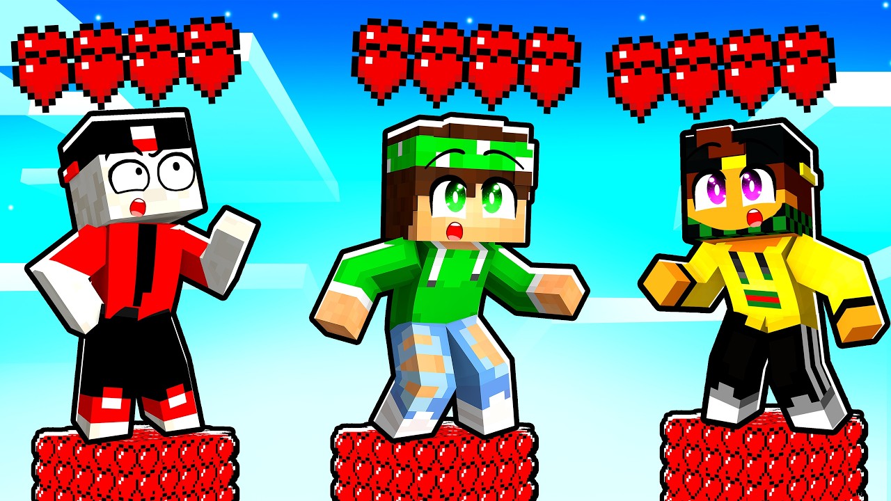 SOPRAVVIVI con 999.999 CUORI su UN PILASTRO DI BEDROCK su MINECRAFT!