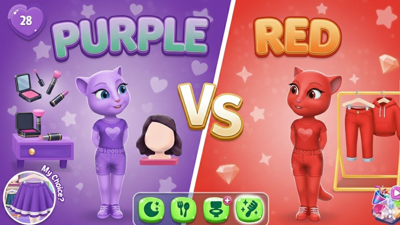 PURPLE 💜 Angela vs RED ❤️ Angela | My Talking Angela 2 | cosplay 