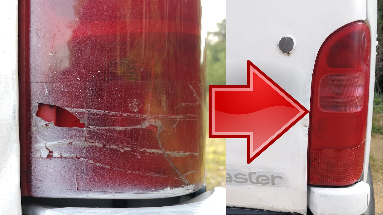 Comment réparer un trou dans un feu arrière rouge cassé de Renault Master