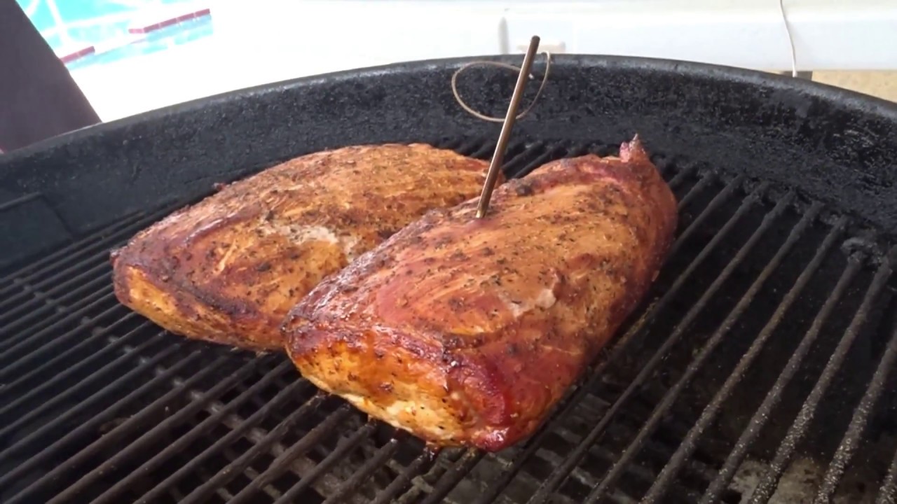Using the Weber and Blackstone for Smoked Pork Loin with Sweet and Sour Peppers