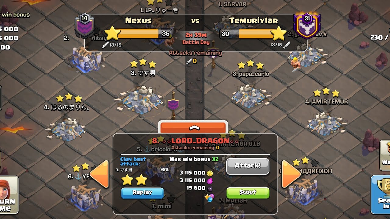 Clan War League 2026〜March season 〜 day4 (Clash of Clans)