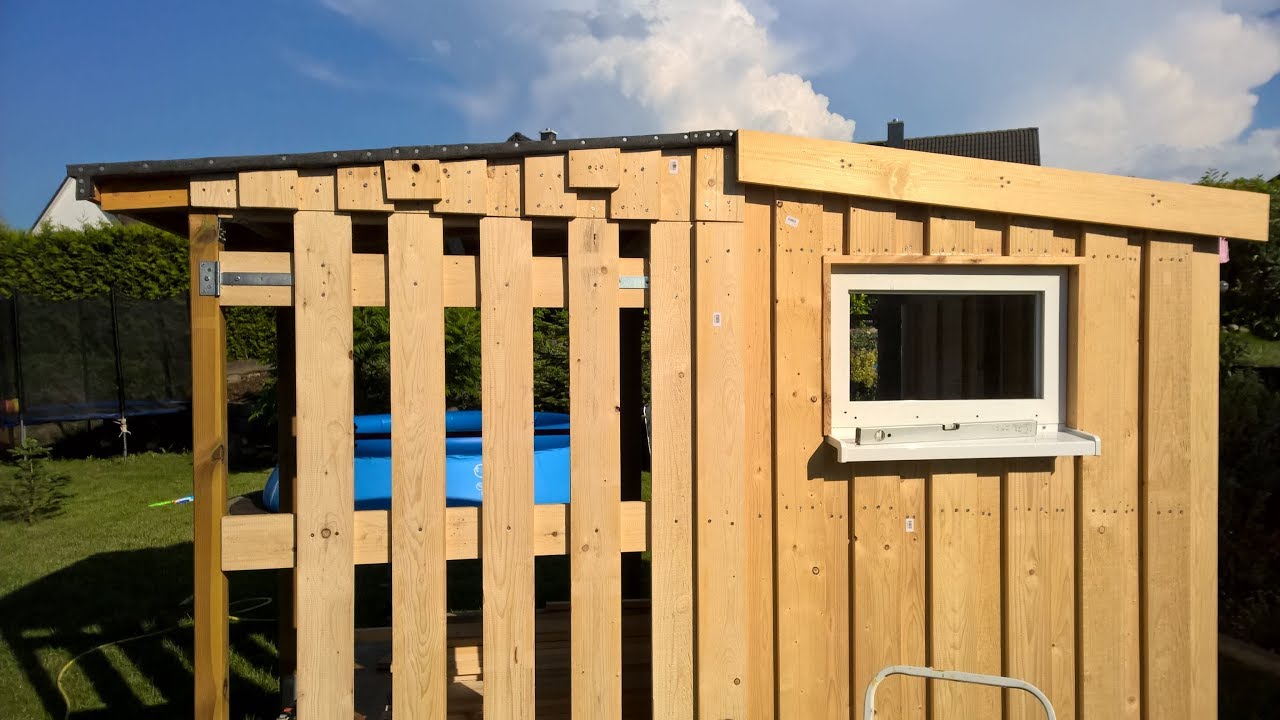 Holzschuppen selber bauen (Schuppen aus Holz in Boden-Deckel-Schalung)