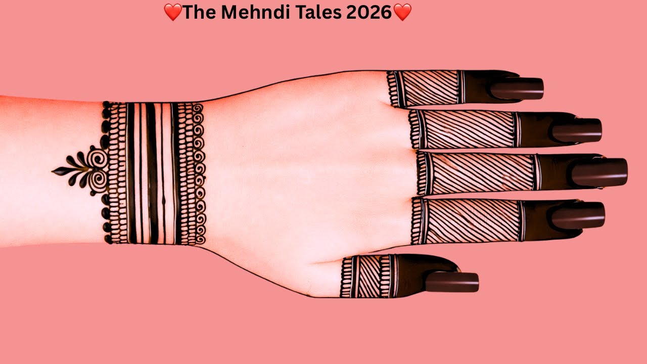 New Trending Bridal Mehndi Design 2026 | Stylish Checkered Mehndi Design for Hands | leaf Pattern.