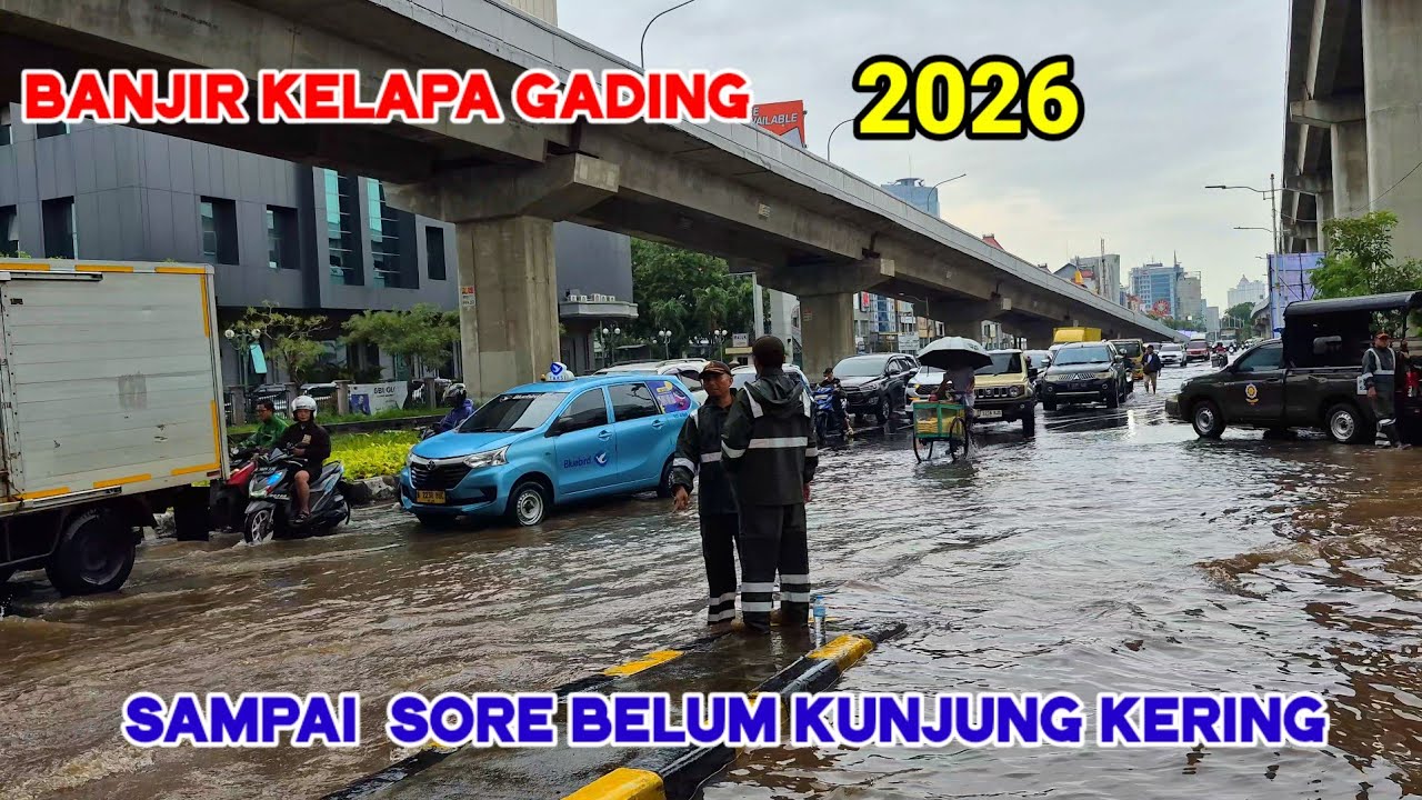Banjir Kelapa Gading Jakarta Utara Sampai Sore Hari Masih Tergenang 2026