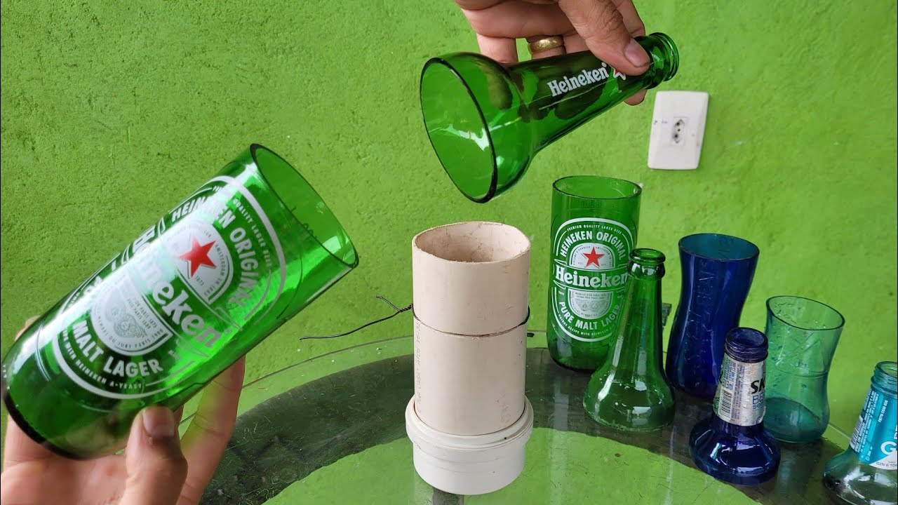 essa ideia incrível  de como cortar garrafa de vidro com cano pvc e arame o cortar mais que perfeito