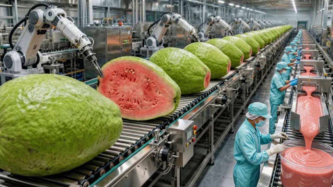 Unseen Inside a Massive Guava Puree Factory! How It's Really Made Farm to Fork