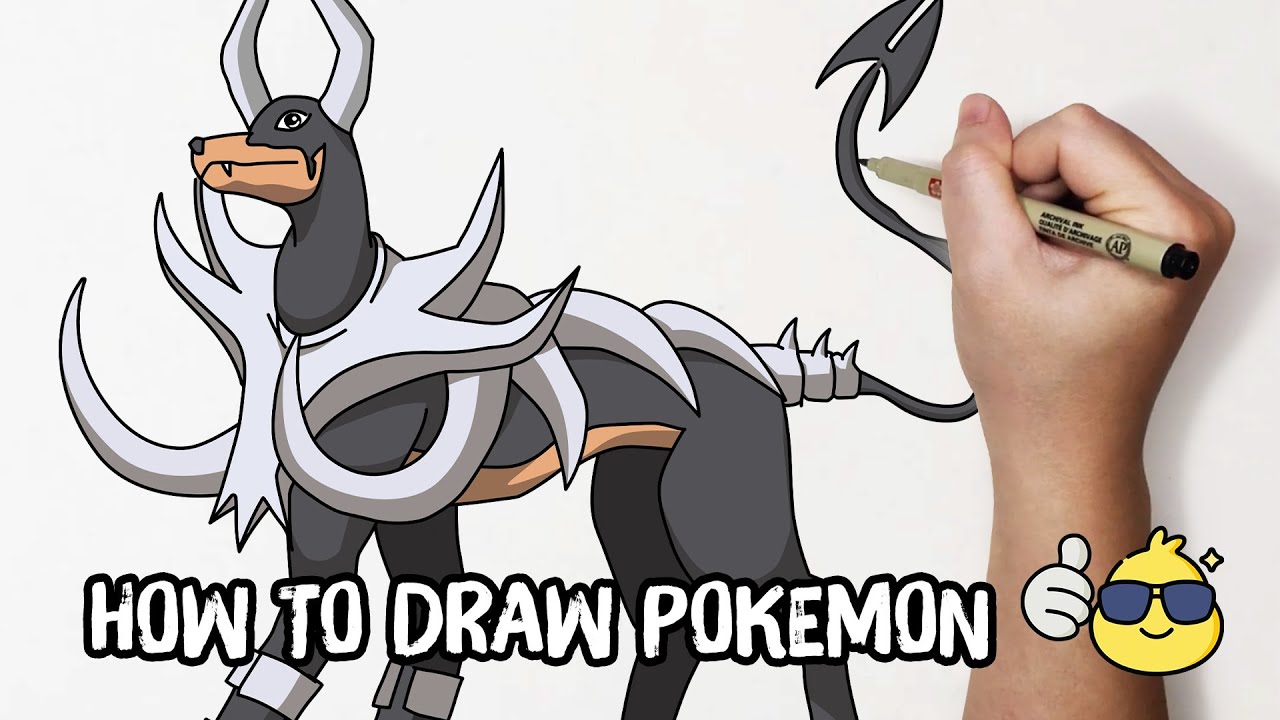 How to Draw Mega Houndoom (ヘルガー Hellgar) Pokemon Step by Step Easy | Duc Draw