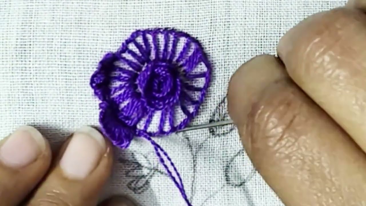 Very beautiful and easy flower hand embroidery stitch 💪😻🪡😍