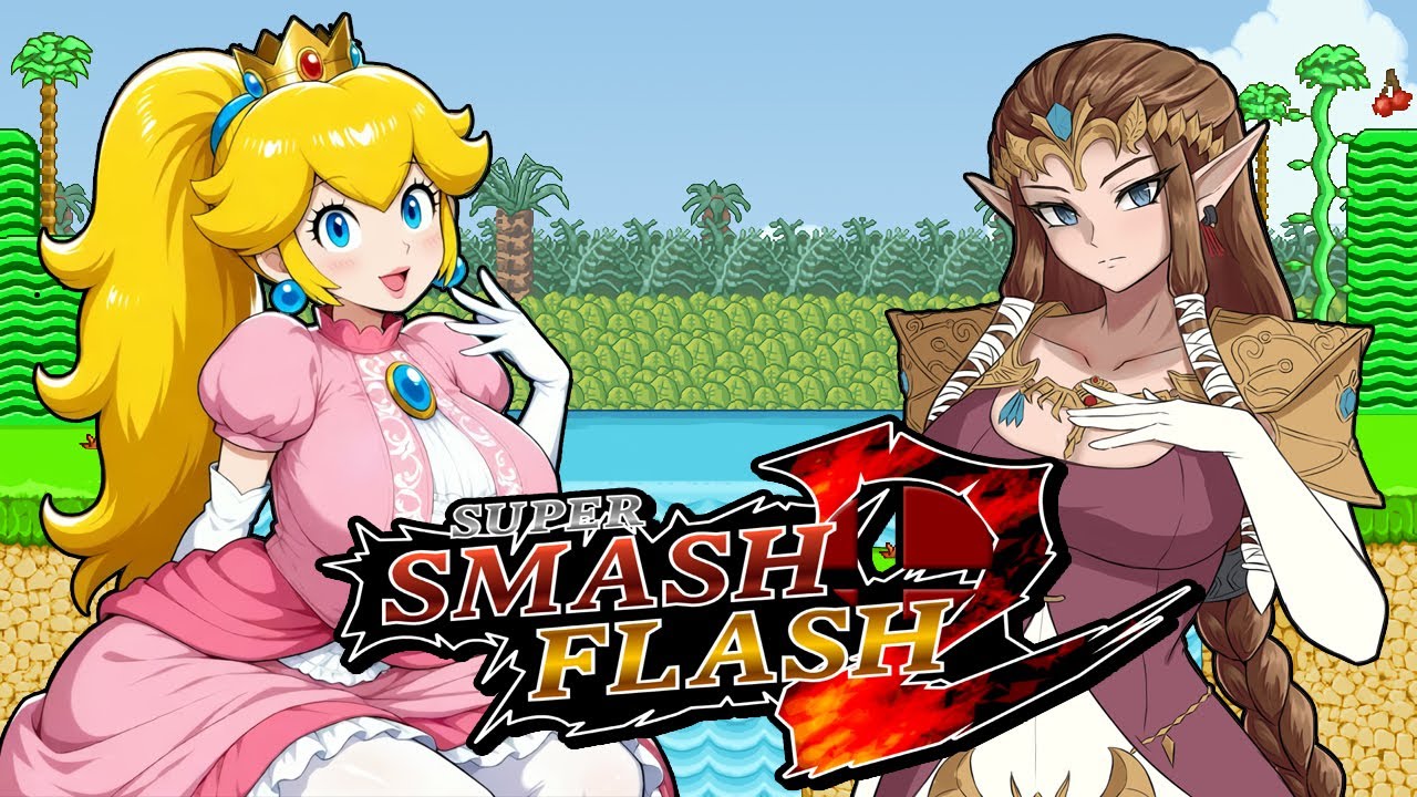Super Smash Flash 2 - Peach Vs Zelda