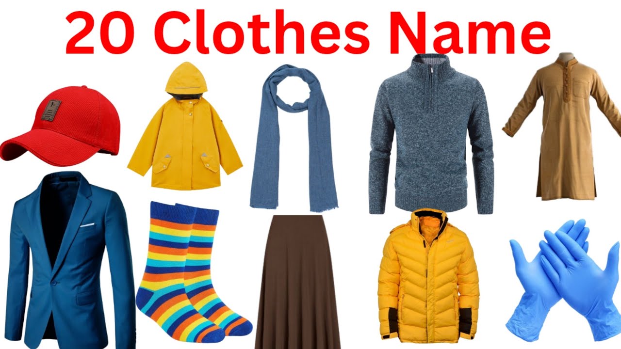 20 Clothes Name For Kids | Learn Clothes Name In English And Hindi | कपड़ों के नाम 