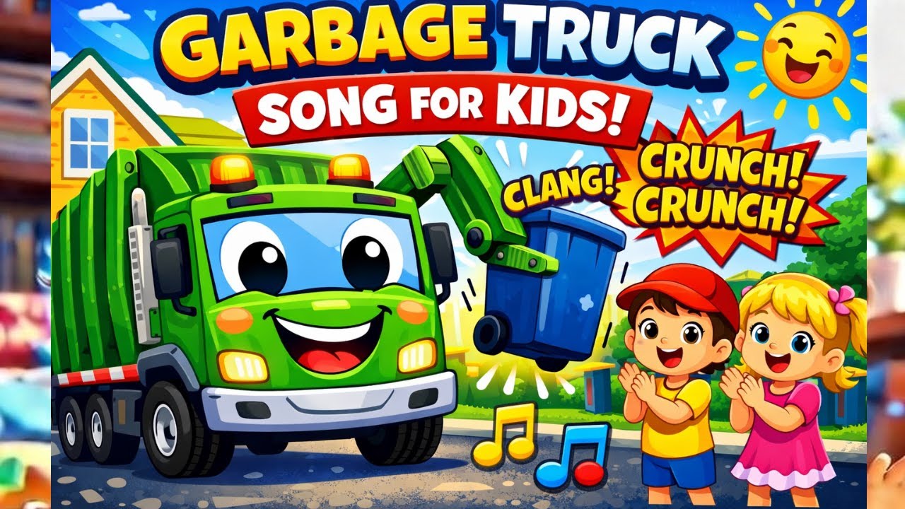 Garbage Truck Song for Kids 🚛 Sing-Along with Sounds|