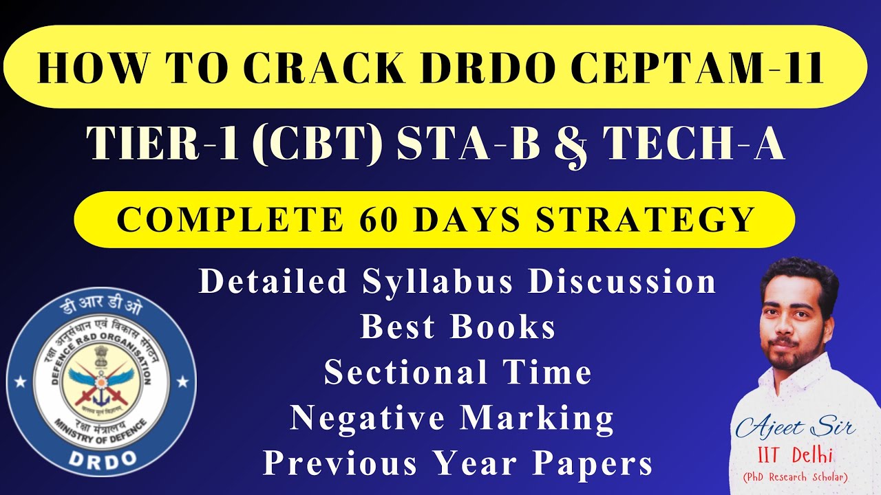 HOW TO CRACK DRDO CEPTAM 11 2025 | DRDO COMPLETE 60 DAYS PREPARATION STRATEGY|DRDO TIER 1  SYLLABUS