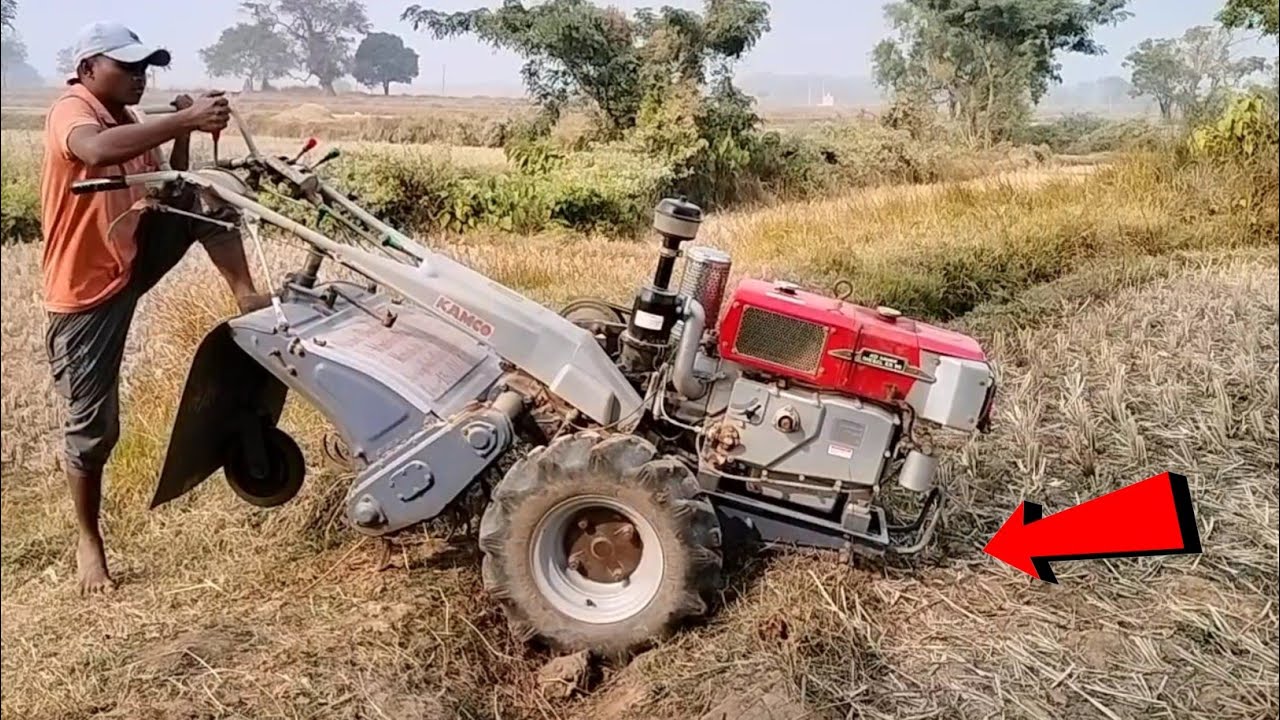Day-2 || My Kamco power tiller going to peanut field || Power tiller working in hard soil ||