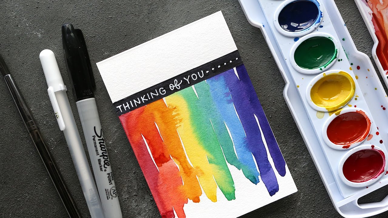 EASY Rainbow Drip Watercolor (DIY Minimal Supplies)