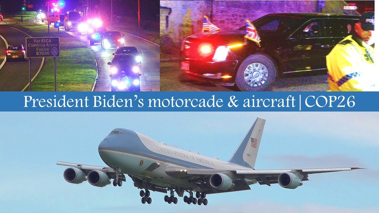 JOE BIDEN'S MOTORCADE & AIRCRAFT IN SCOTLAND | #COP26