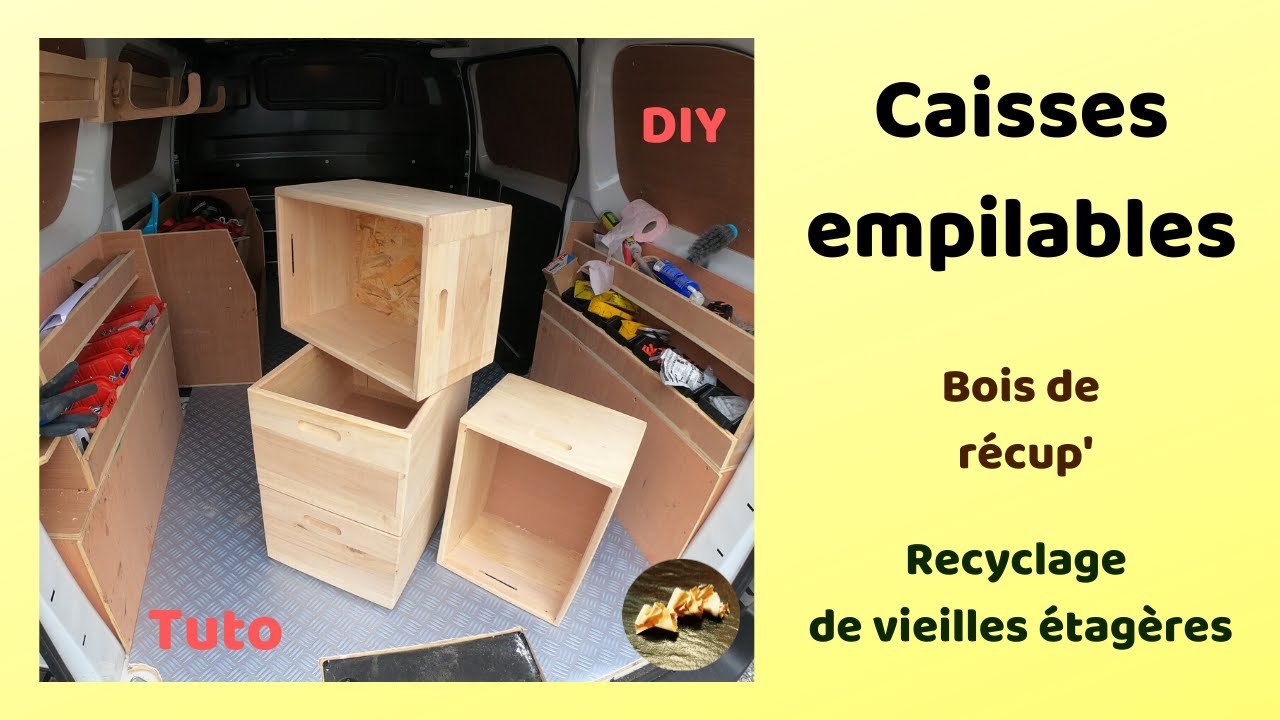 Caisses empilables en bois de récupération