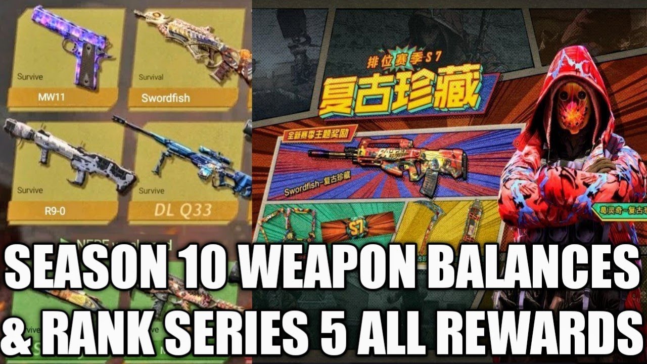 Cod mobile Season 10 nerfs buffs weapon adjustments | New ranked series 5 all rewards codm season 10