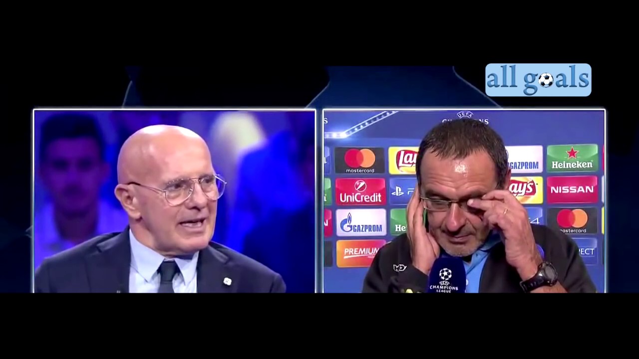 Napoli Benfica 4 2 28/9/16 intervista dopo gara Maurizio Sarri e urlo Champions
