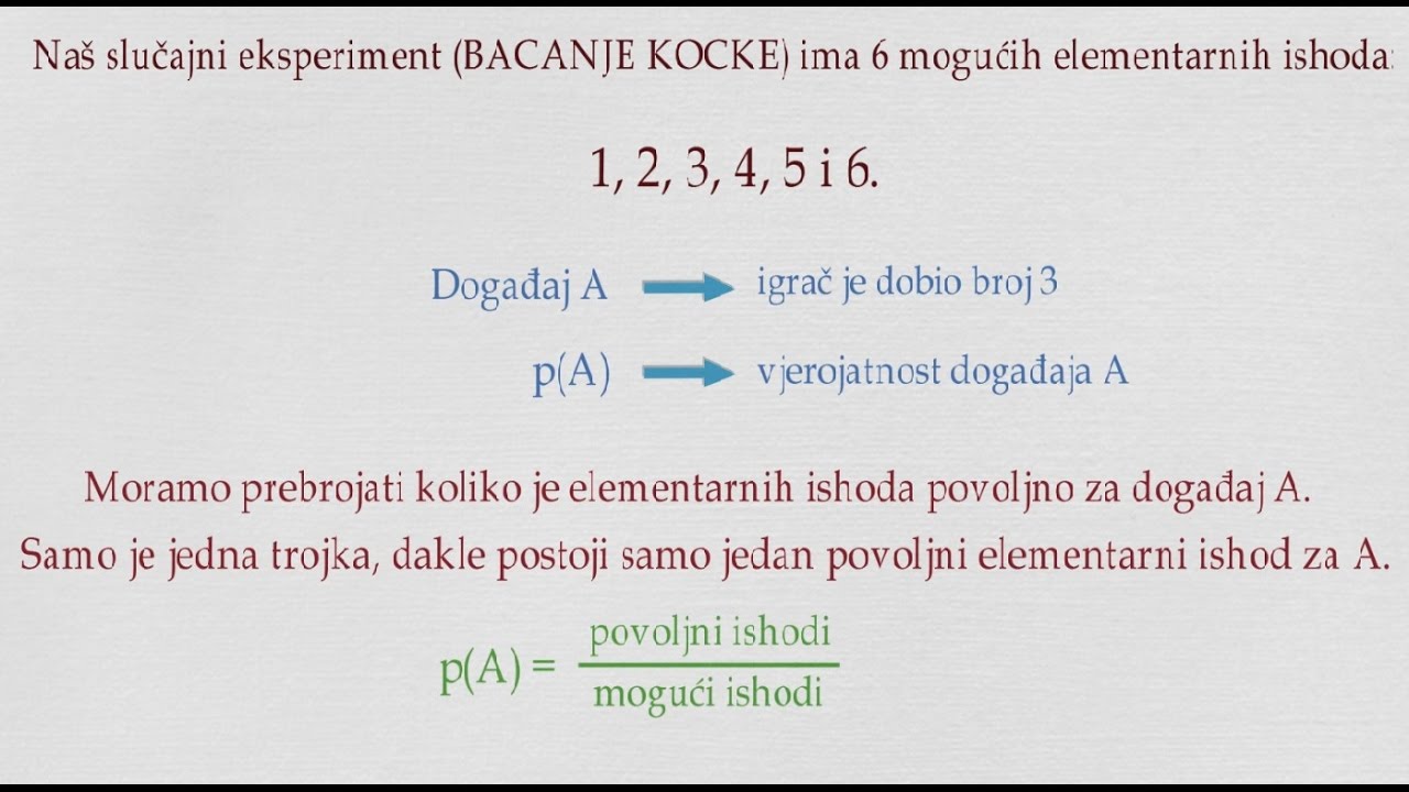 Vjerojatnost slučajnog događaja - 1. dio