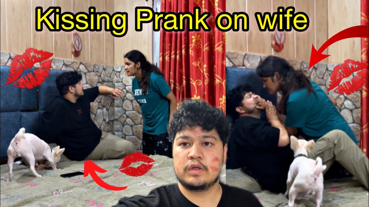 Kissing prank on wife 💋😘 || Prank on wife in India  #nikkrichavlogs