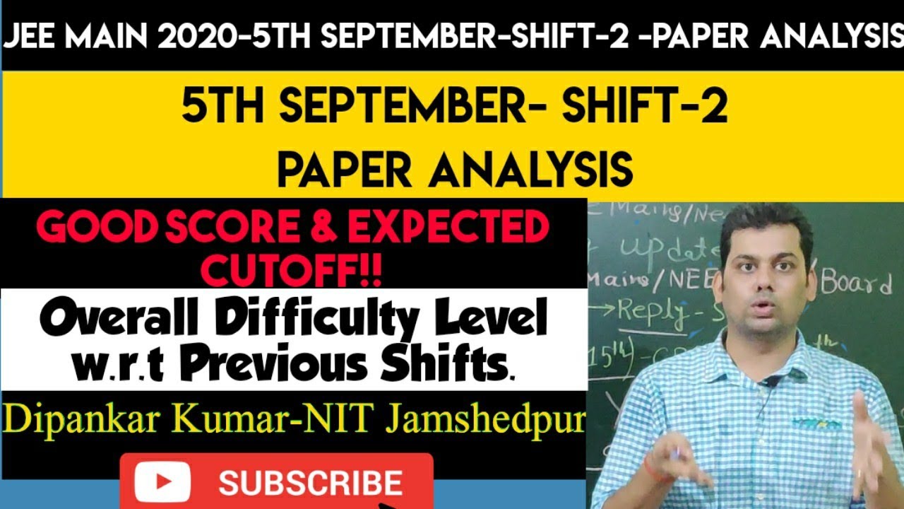 #JeeMainpaperanalysis #JeeMain5thSeptember     Jee Main 2020 Paper Analysis|5th September 2nd Shift.