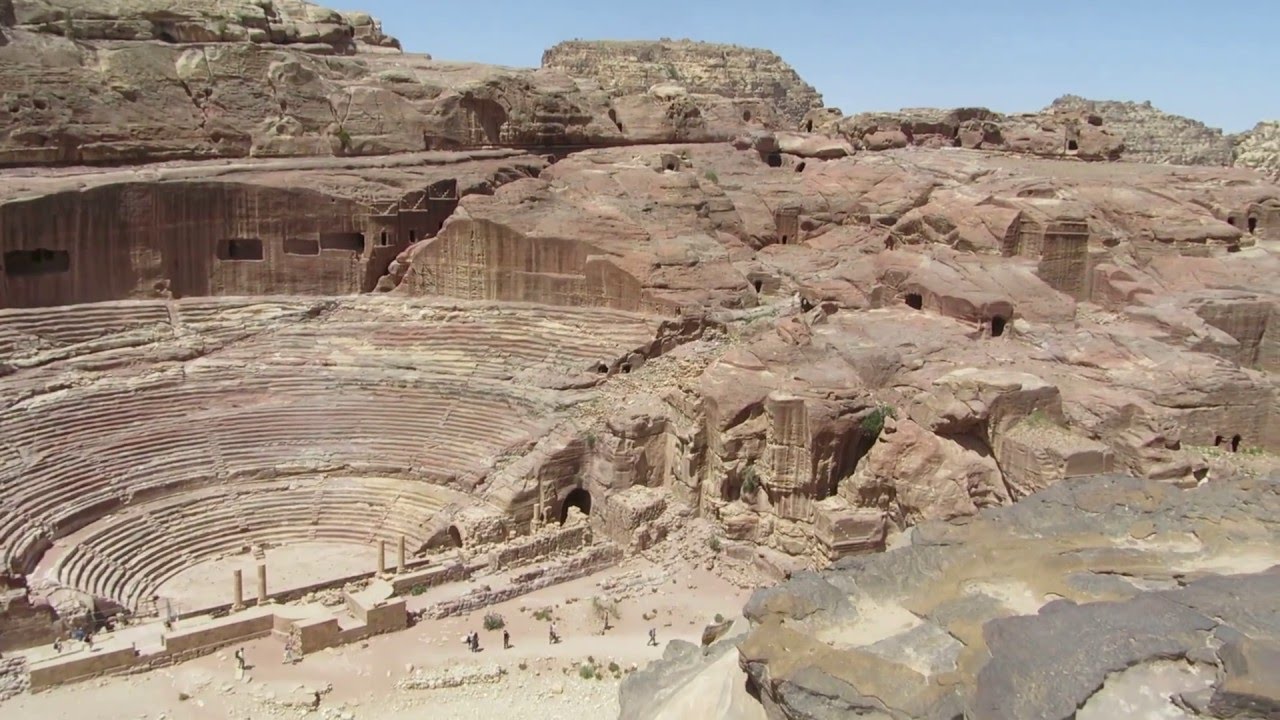 Petra, Jordan - an unusual observation on the Roman theater and Nabatean tombs around it.